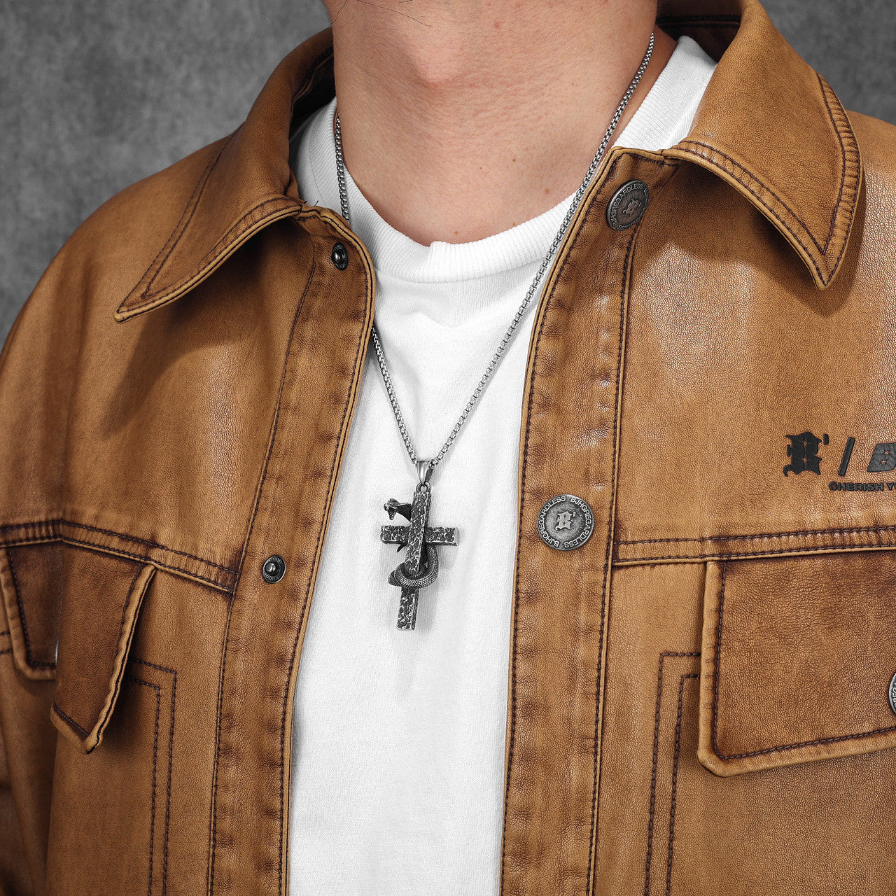 Cobra Cross | Solid Stainless Steel Good VS Evil Street Wear Pendant Chain Necklace