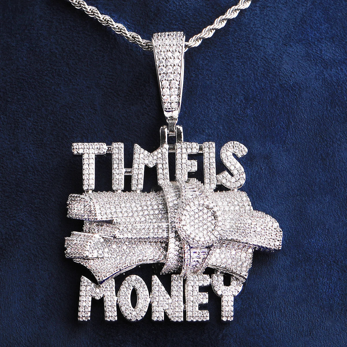 Time Is Money | Flooded Ice 5AA+ VVS Diamond CZ Iced Blinged Out Pendant