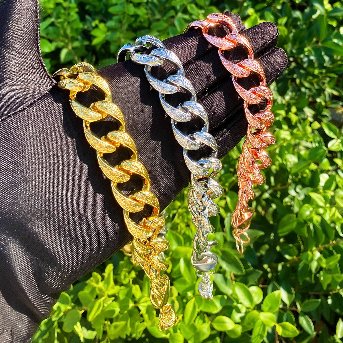 Carved Cuban | Designer Carved Miami Cuban Link Curb Hip Hop Chain Necklace