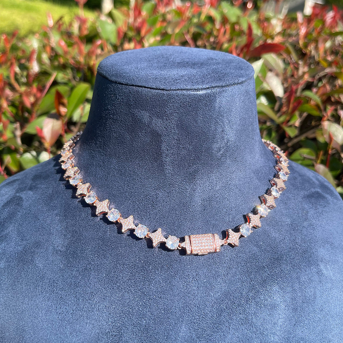 Super Star VVS Diamond Cz Link 24k Gold 925 Silver Hip Hop Chain Necklace