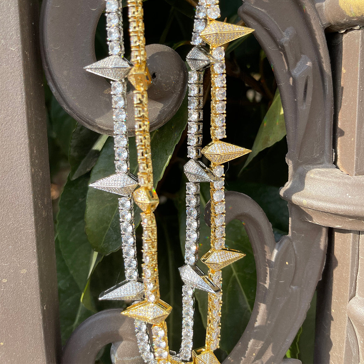Iced Spike II | Designer Prong Set Cluster Stone Flooded Ice Hip Hop Chain Necklace