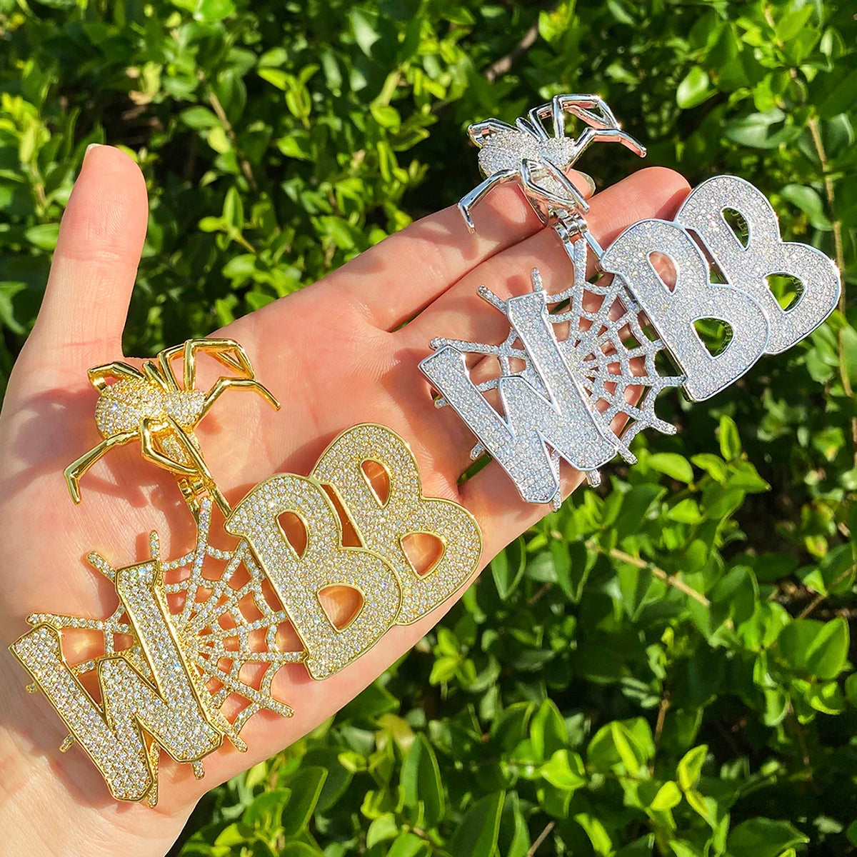 Spider Web | 5AA+ VVS Diamond CZ Iced Blinged Out Spider Bail Hip Hop Pendant