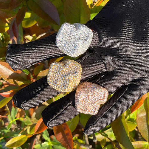 Crossed Baguette | Iced Blinged Out Mens VVS Diamond CZ Hip Hop Cross Rings