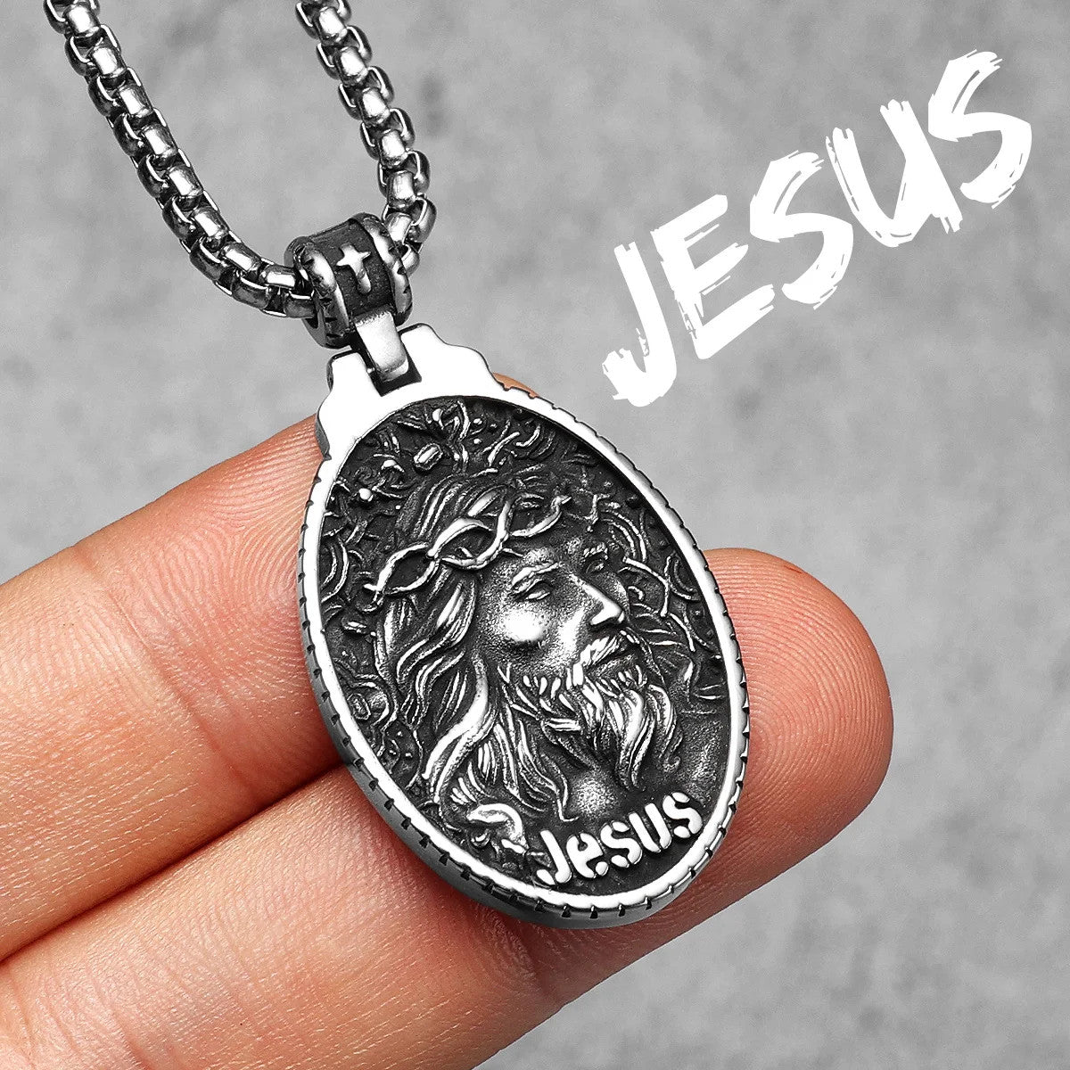 Jesus Heart Collection | 316L No Fade Stainless Steel Men's Spiritual Pendant Chain