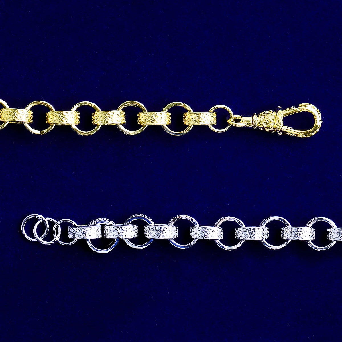 Filigree Bracelet II | 15mm Rolo Link 24k Gold 925 Silver Belcher Clasp Hip Hop Bracelet