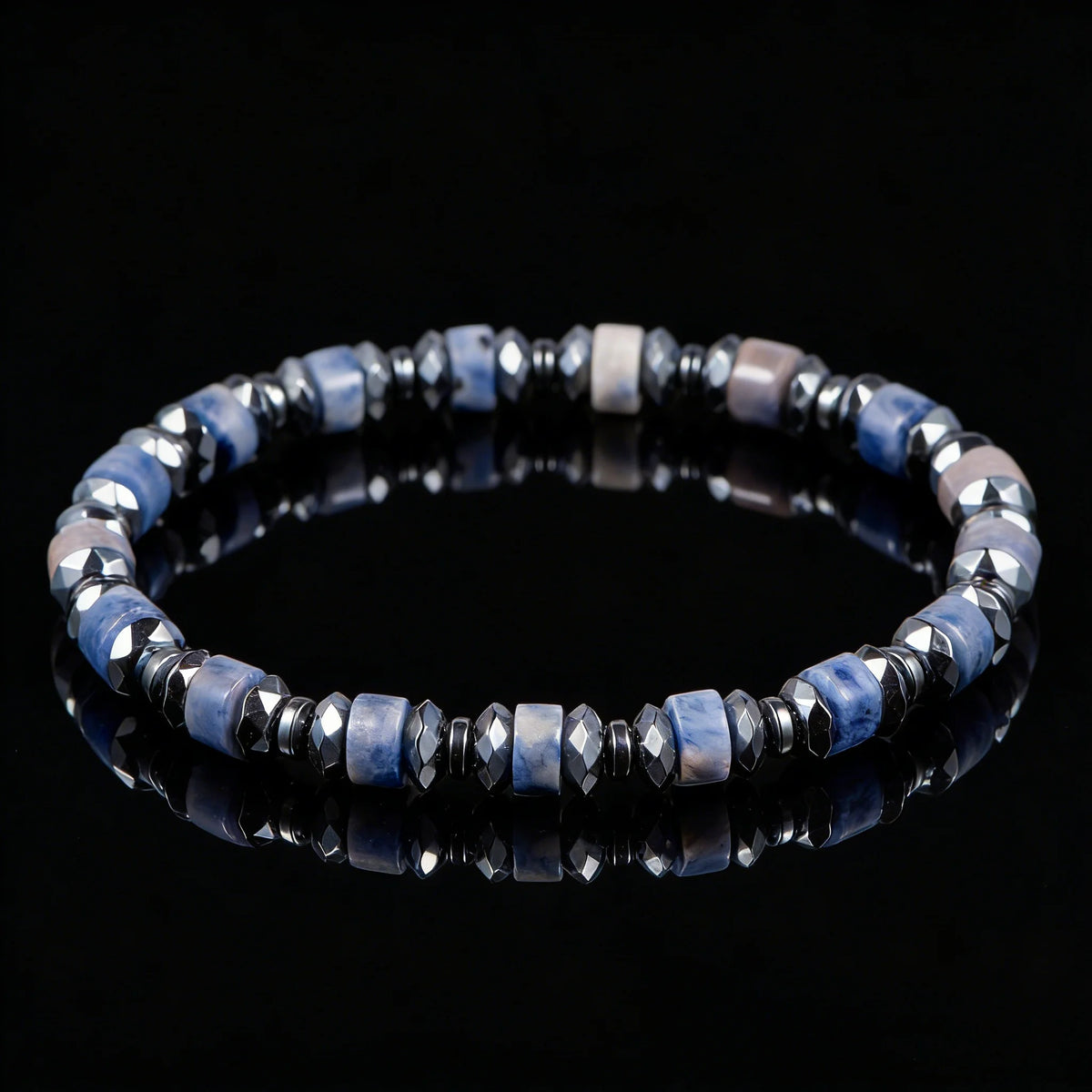 Nature's Ice | Natural Hematite Stone Elastic adjustable Luxury Hip Hop Bracelets,