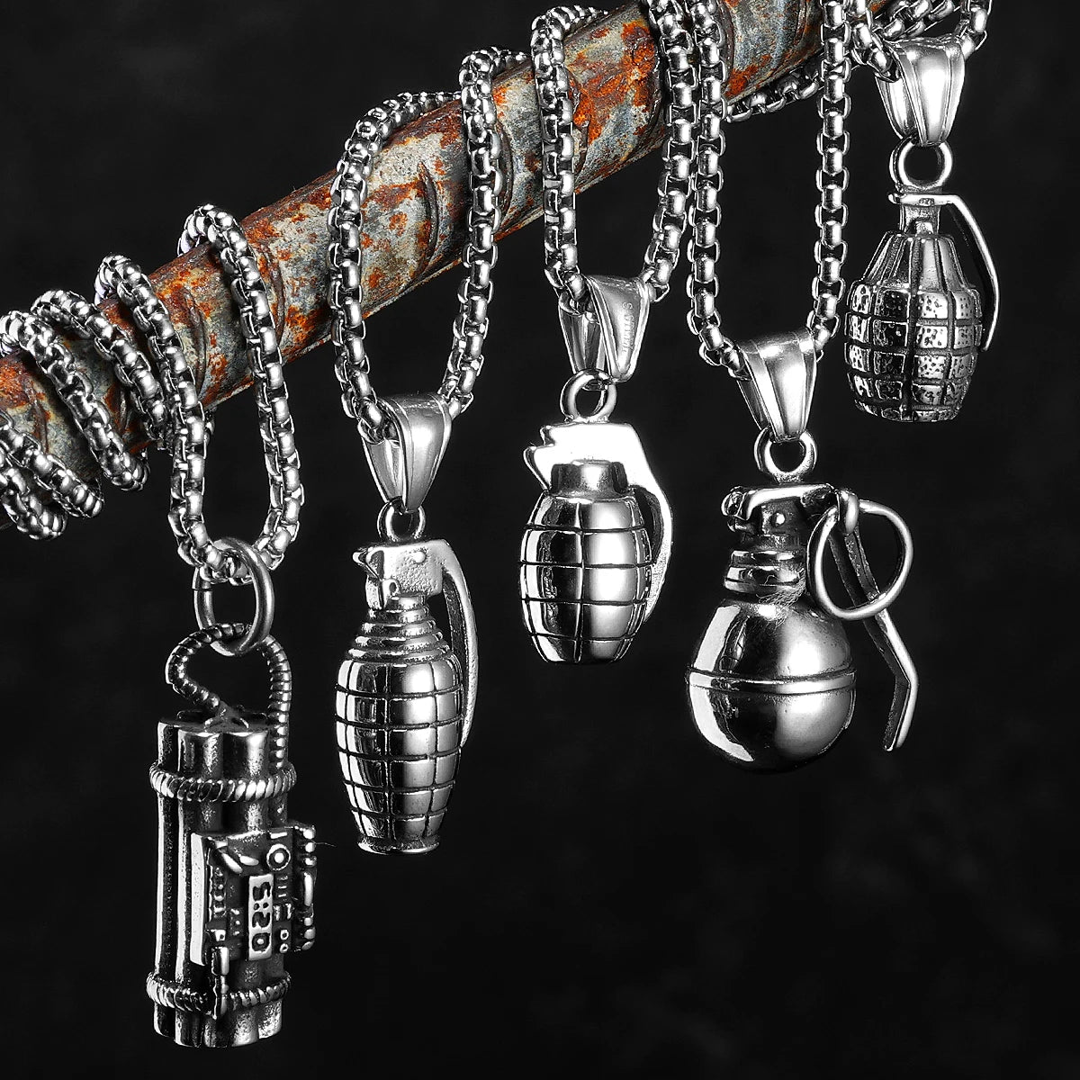 No Tick Tock | Just Bombs Solid Stainless Steel No Fade Silver Time Bomb Pendant