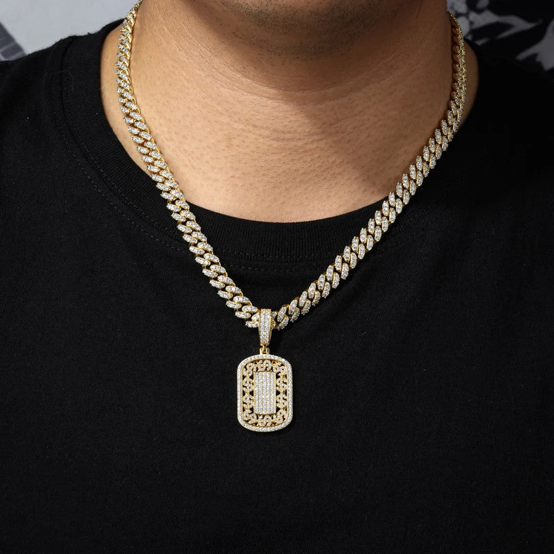 Dem Diamond Boys | Solid Silver Moissanite Diamond Dollar Sign Tag Hip Hop Pendants