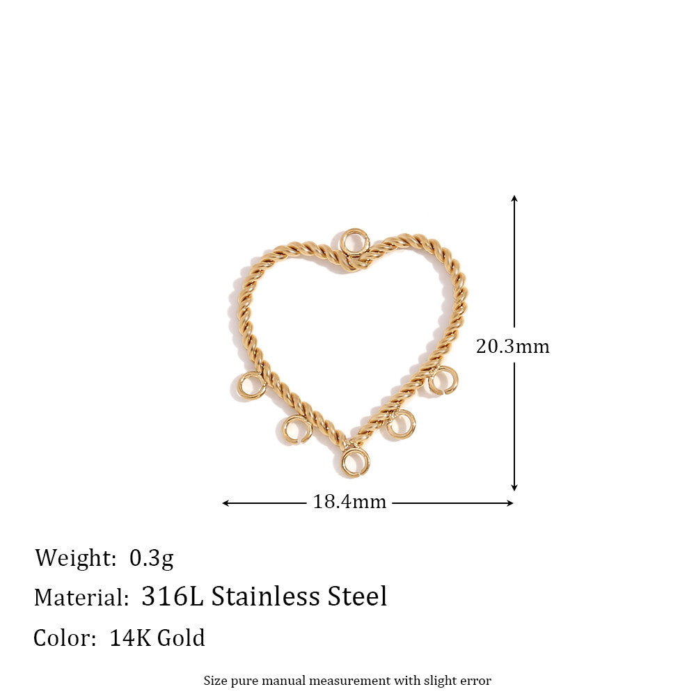 Ladies DIY 18k Gold Over No Fade Solid Stainless Steel Perforate 3D Buckle Pendants