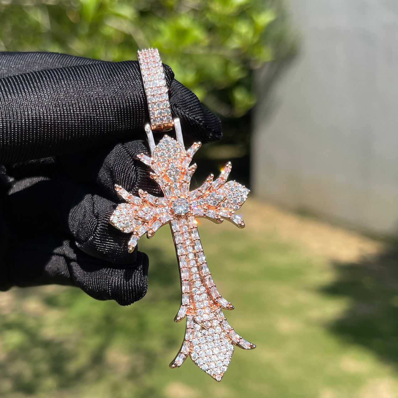 The Reversion | VVS Diamond CZ Baguette  Designer Cross Hip Hop Pendant Chain