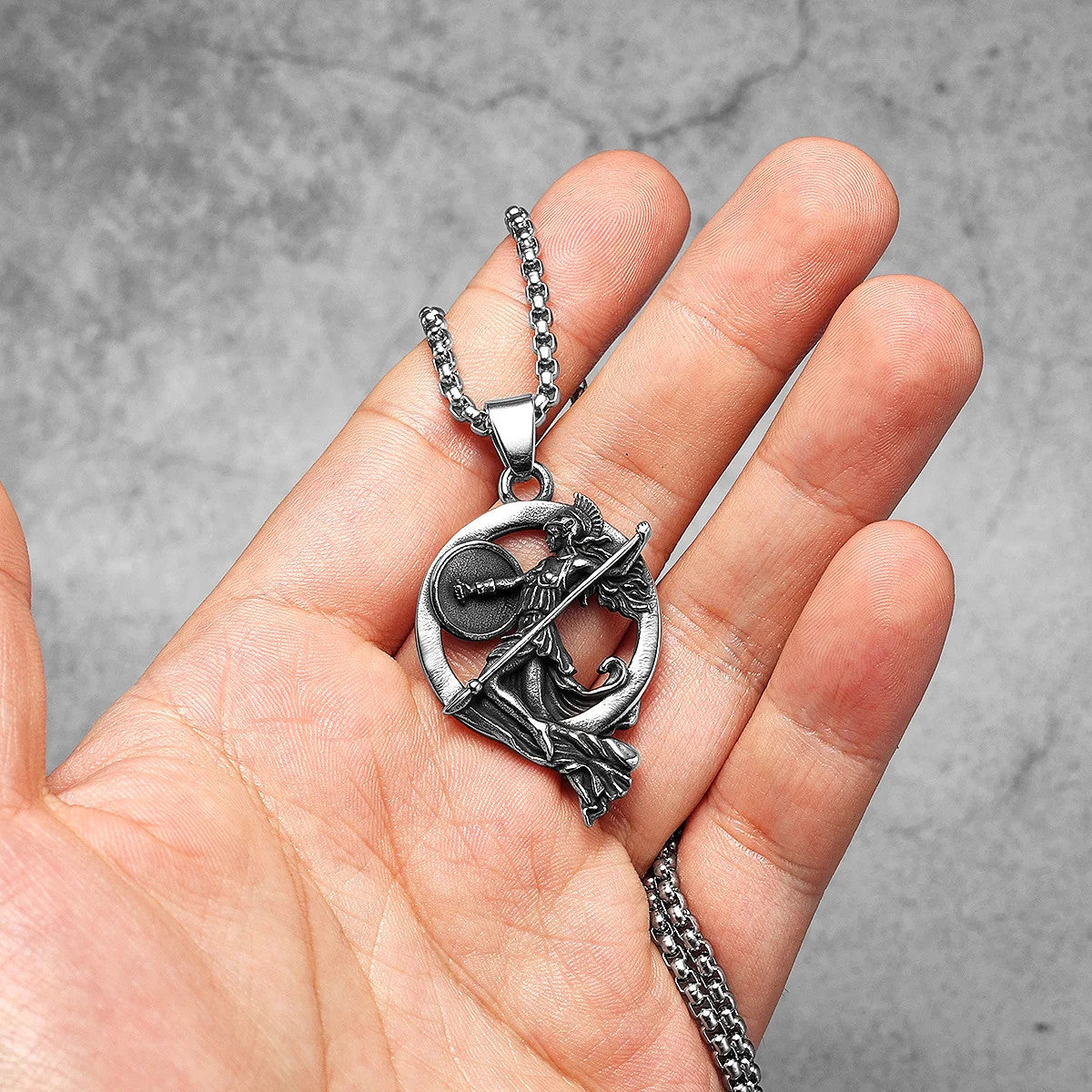 The Warrior | Men's No Fade Solid Stainless Steel Spartan Warrior Pendant