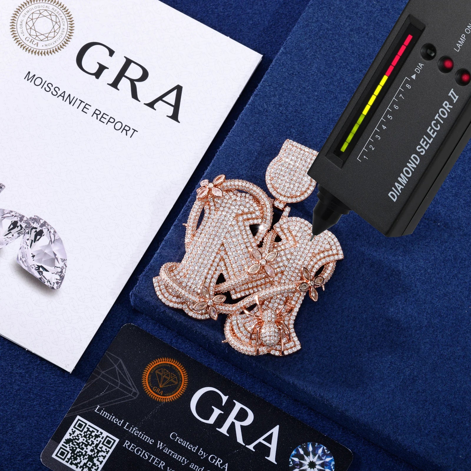 Gothic Ice | Iced Blinged Out VVS 925 Silver Moissanite Diamond Letter M Pendant
