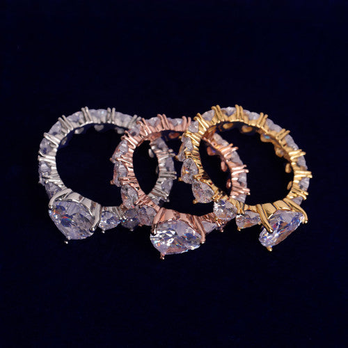 Loyal Heart |  Prong Set Solitaire 24k 925 Silver Rose Gold Luxury Bling Rings