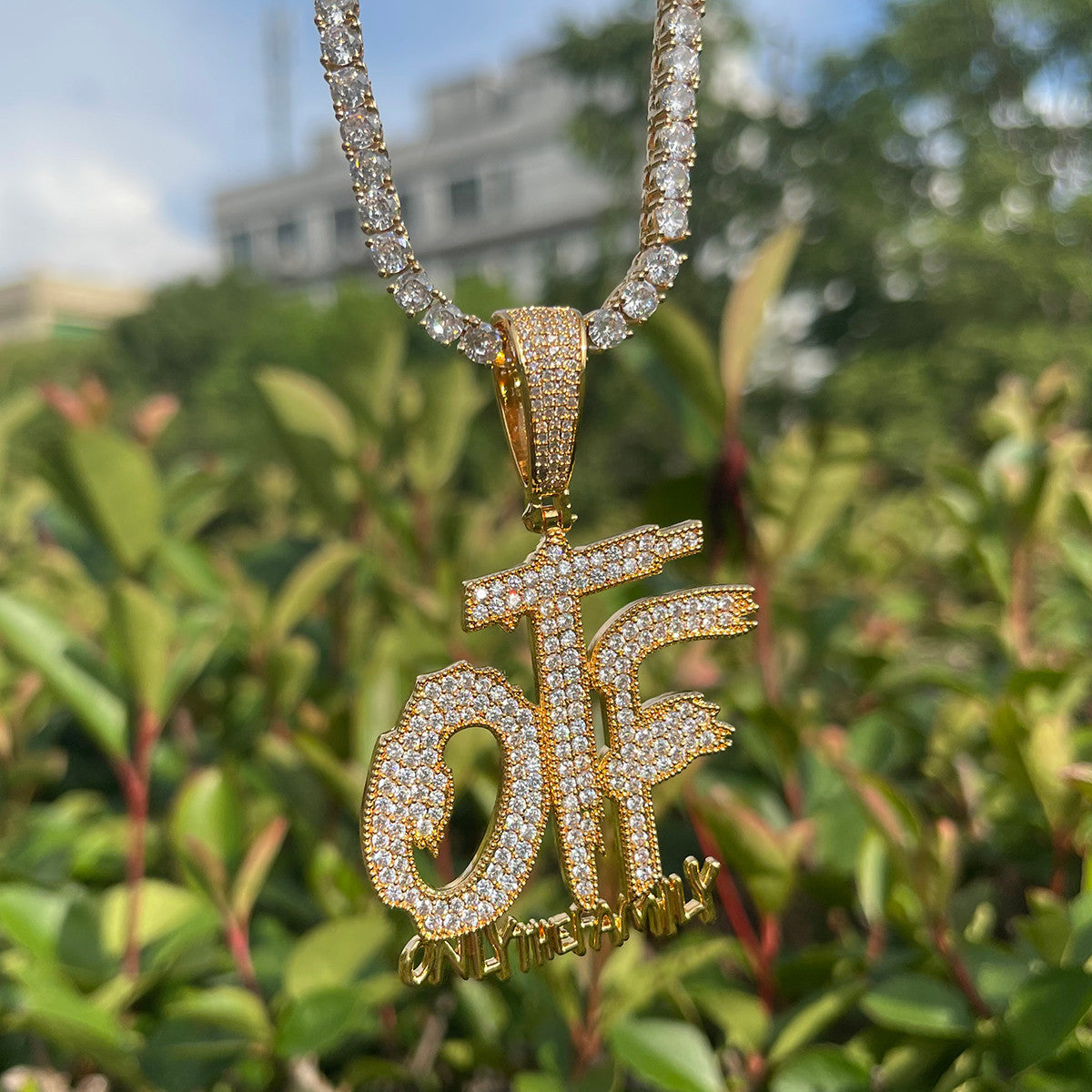 OTF | VVS Diamond CZ Prong Set Only The Family Iced Blinged Out Pendant