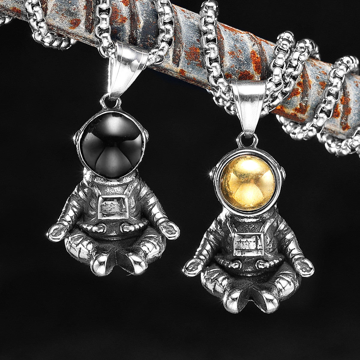 Spaceman | Meditating Astronaut 316L No Fade Stainless Steel Unique Hip Hop Pendant
