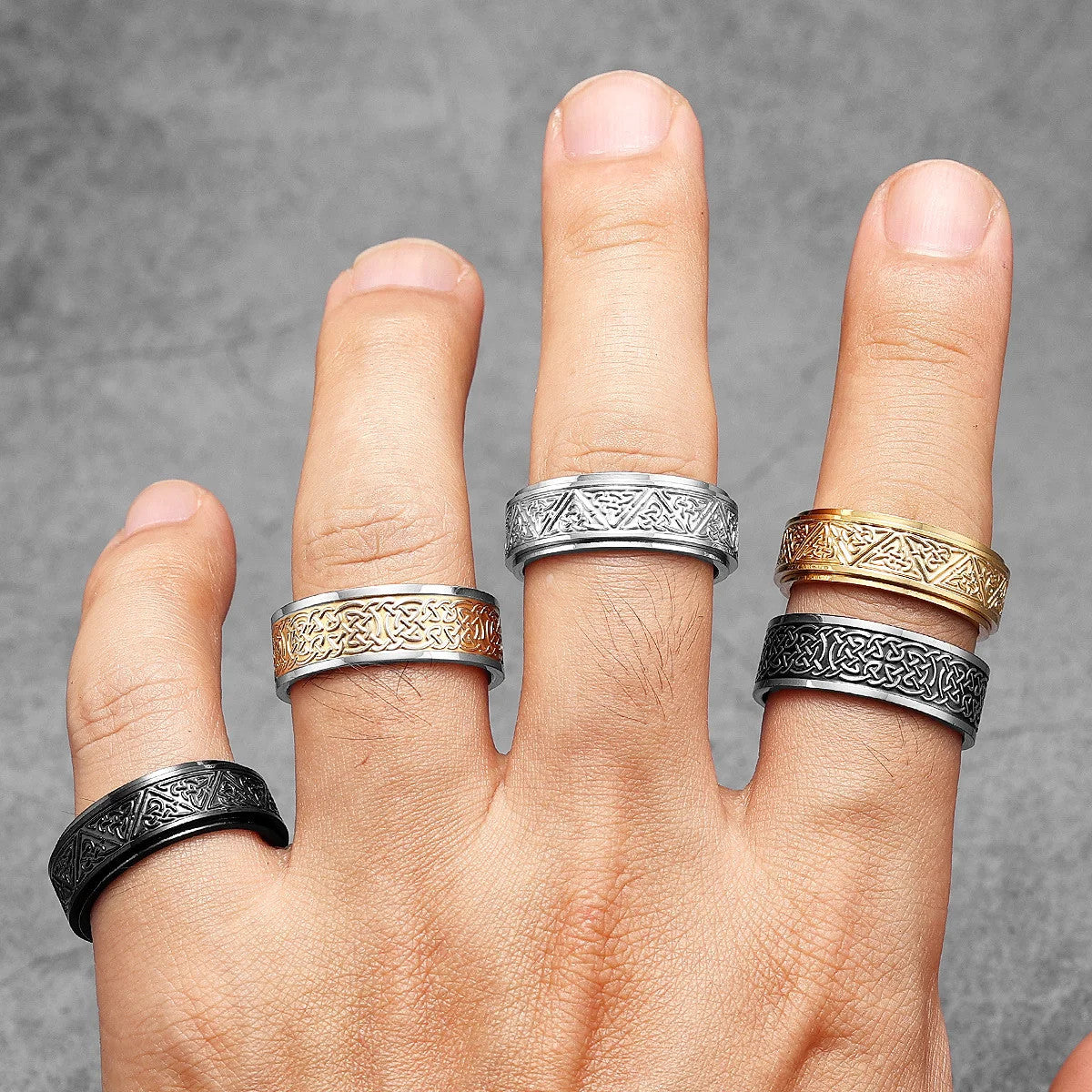 Viking Celtic Knot | Mens 316L Stainless Steel Vintage Jewelry Fashion No Fade No Tarnish Rings