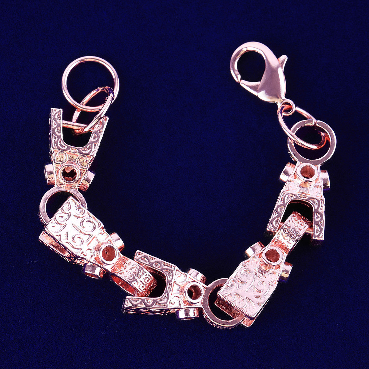 The Icon | Men's 3D Block Link Hip Hop Designer 24k 925 Silver Rose Gold Bracelets