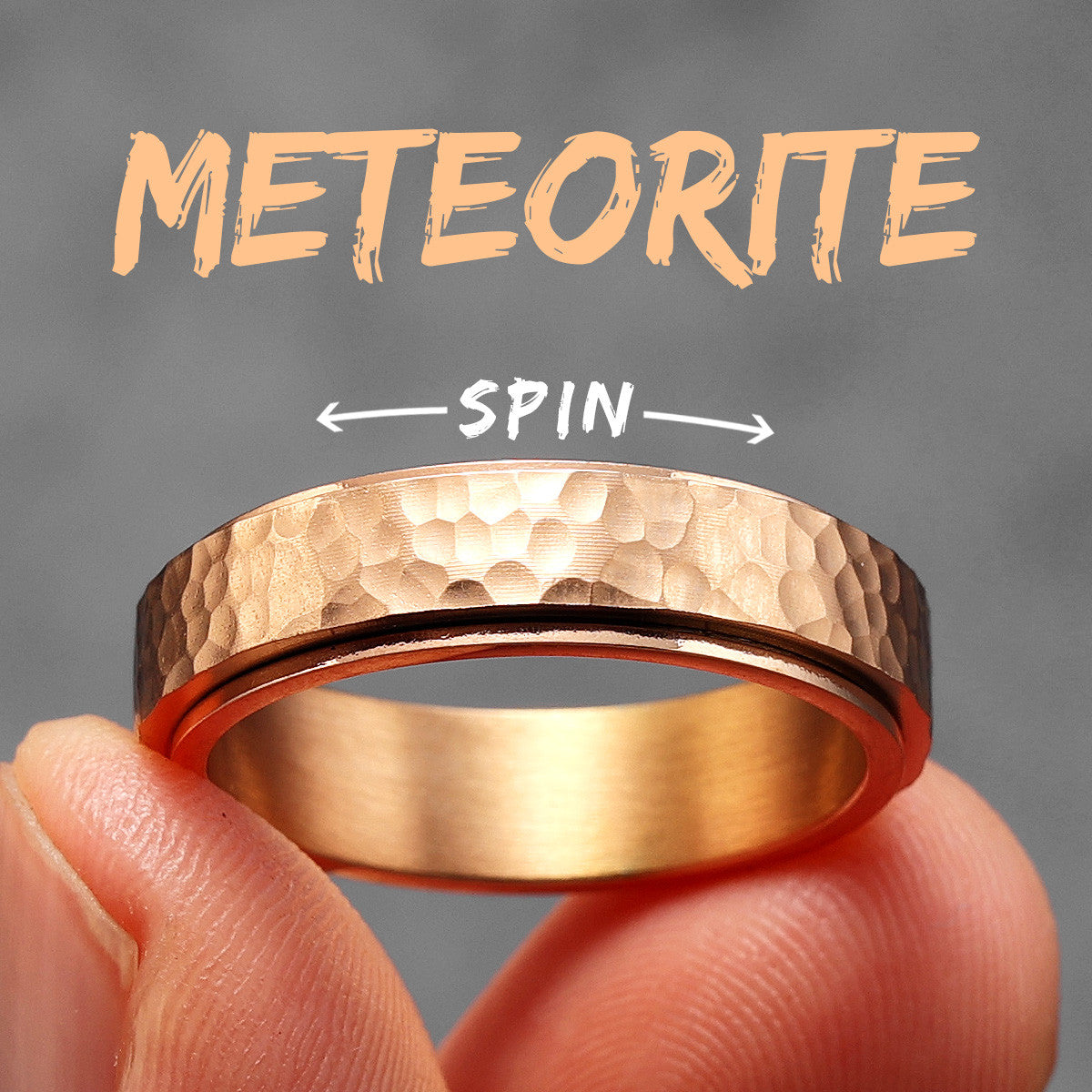 Meteorite | 316L No Fade Stainless Steel Fidget Spinner Style Street Style Rings