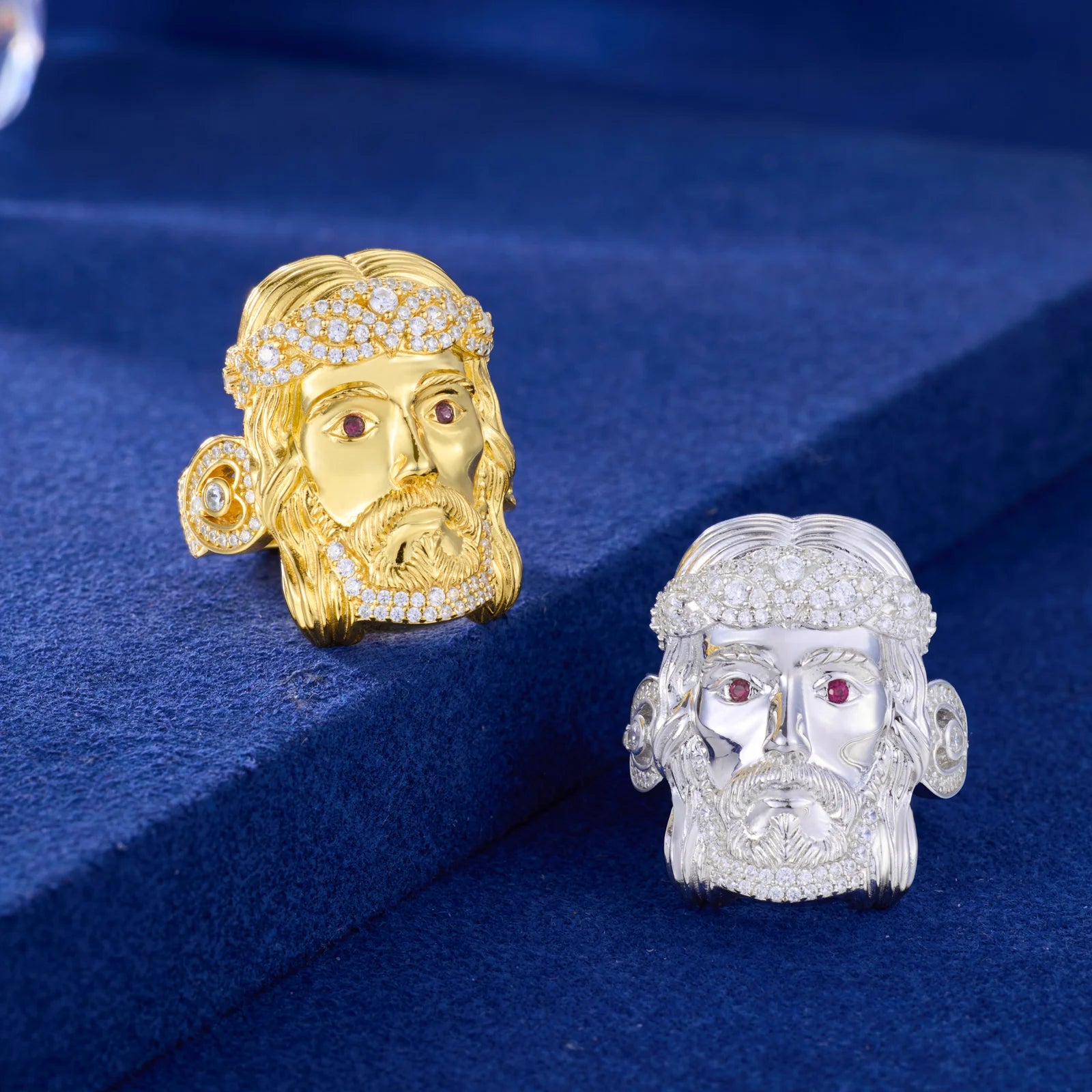The Messiah | Solid 925 Silver VVS Moissanite Diamond Hip Hop Jesus Face Ring