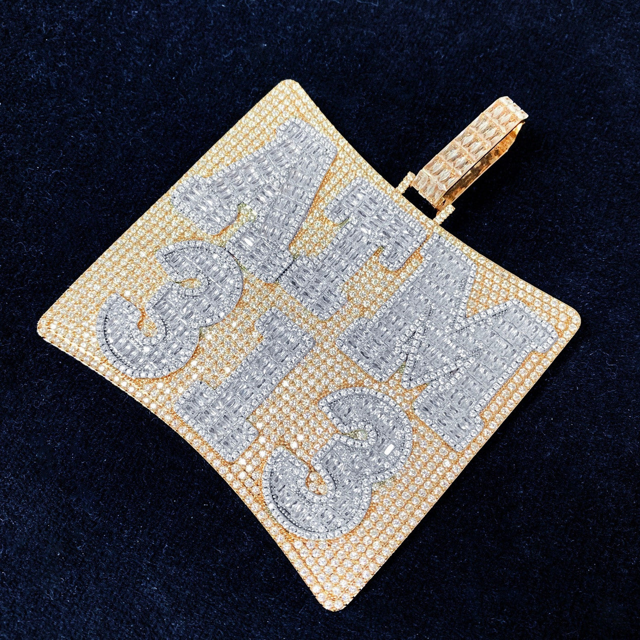 Square Custom One Man Army Name Plate Hip Hop Customized Pendant Chain