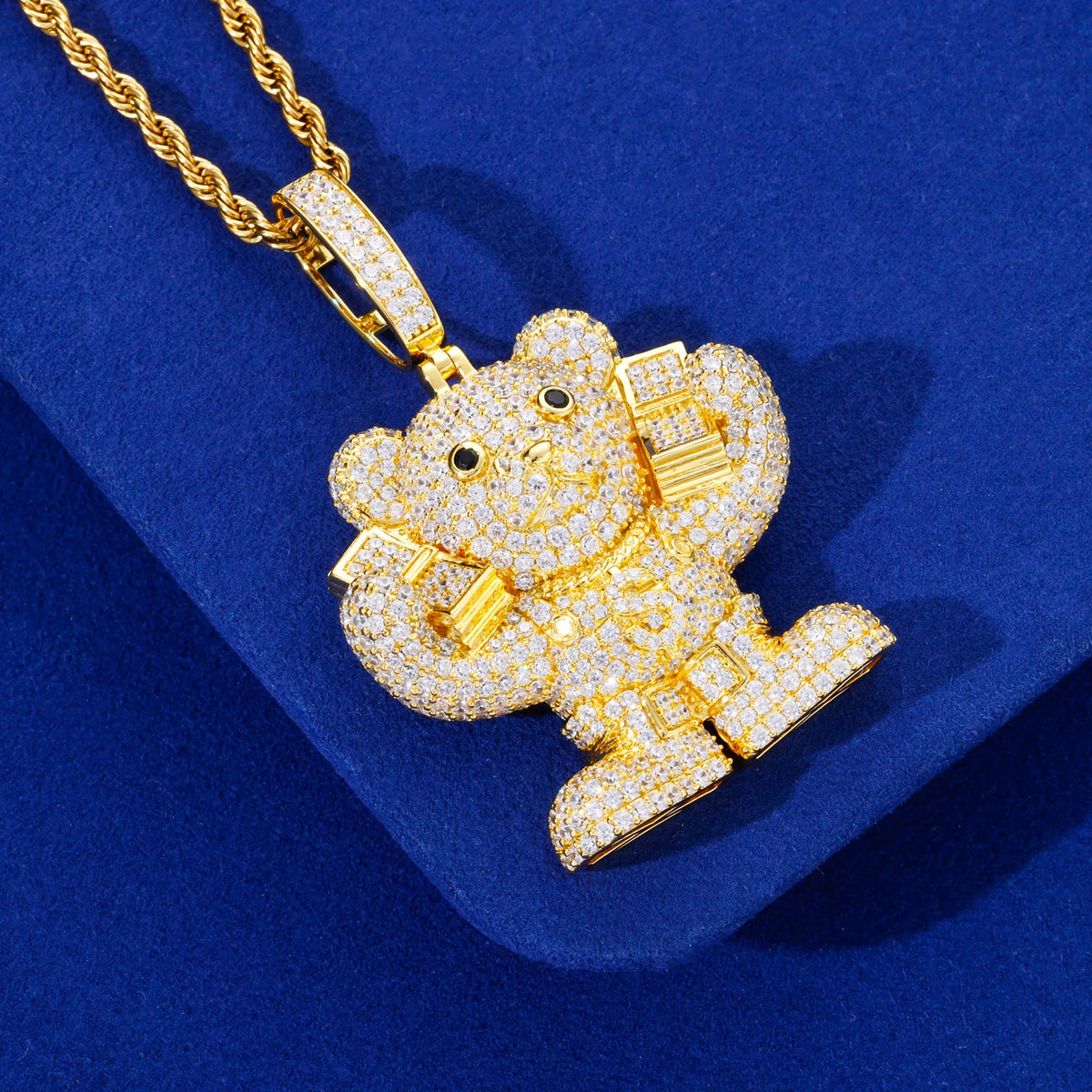 Racked Up | Boss Bear Solid 925 Sterling Silver Moissanite Diamond Hip Hop Pendant