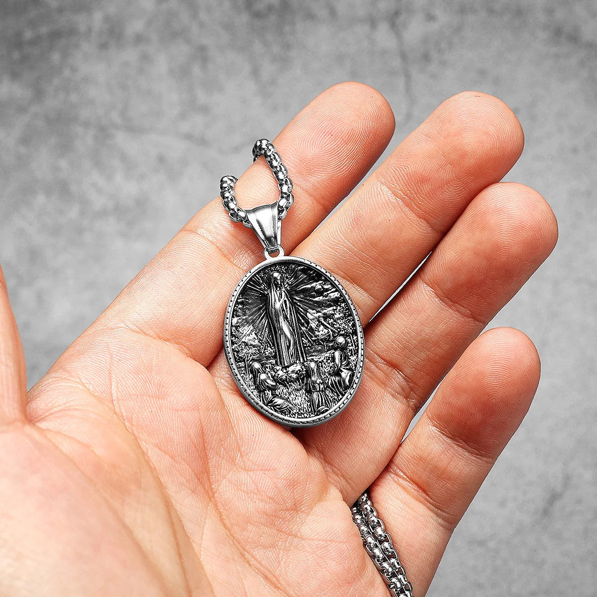 Virgin Mary | Solid Stainless Steel Christian Catholic Pendant Chain Necklaces