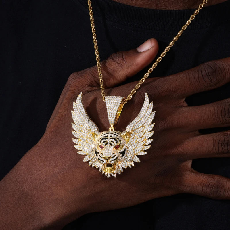 Show Your Stripes | Moissanite Diamond Iced Blinged Out Tiger Winged Hip Hop Pendant