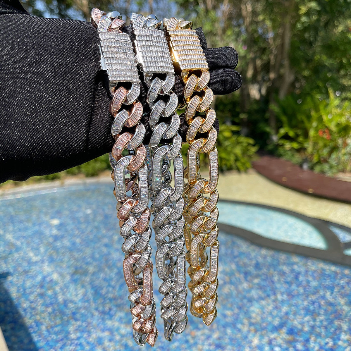 The Baguette Figaro | Hip Hop Totally Iced Blinged Out VVS Diamond