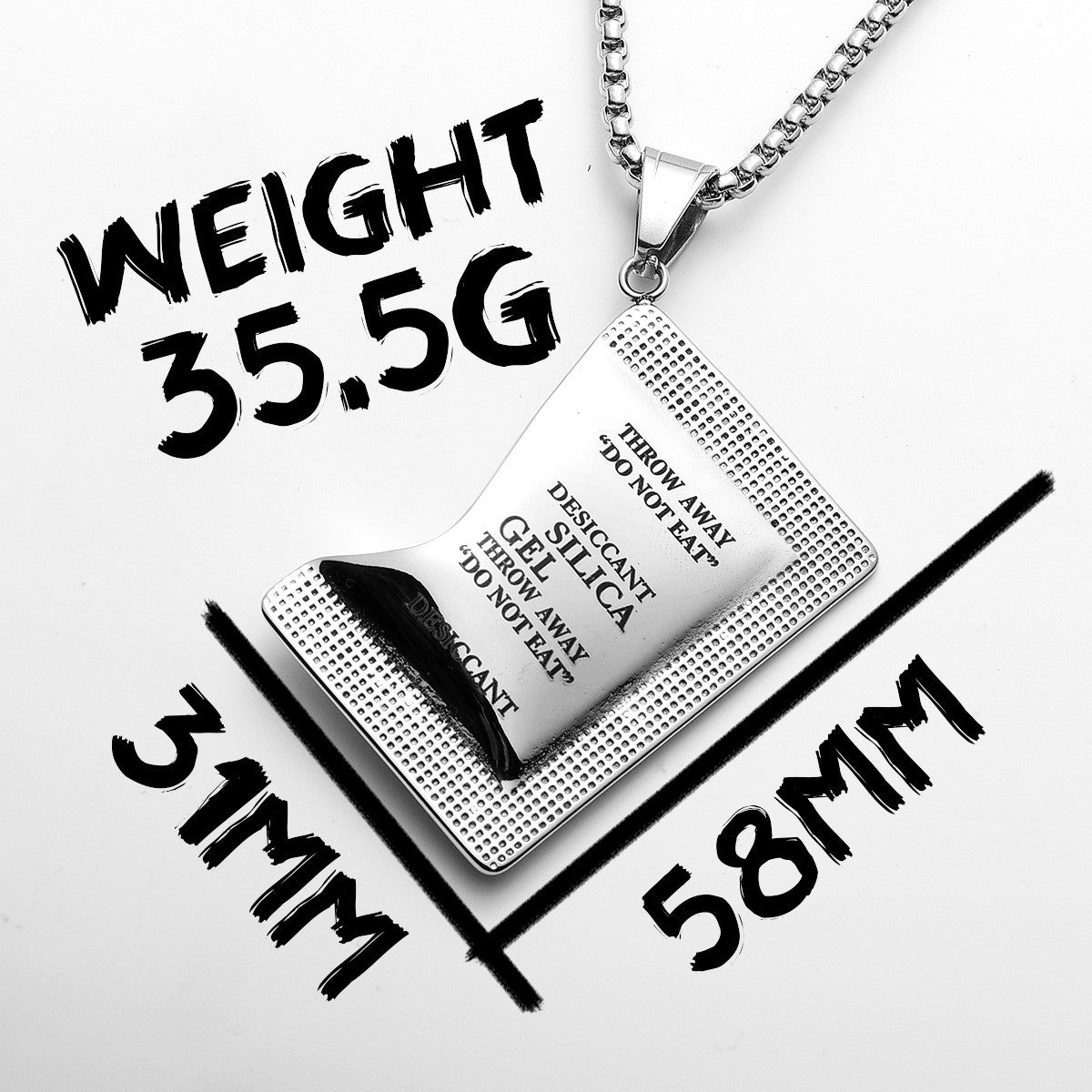 Desiccant | 316L No Fade Stainless Steel Unique Personality Street Wear Pendant