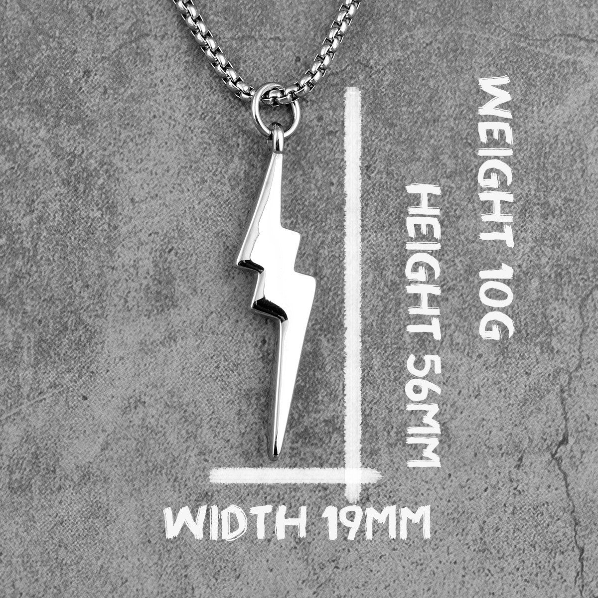 Lightning | 316L No Fade Stainless Steel Thunder Bolt Streetwear Hip Hop Pendant Chain