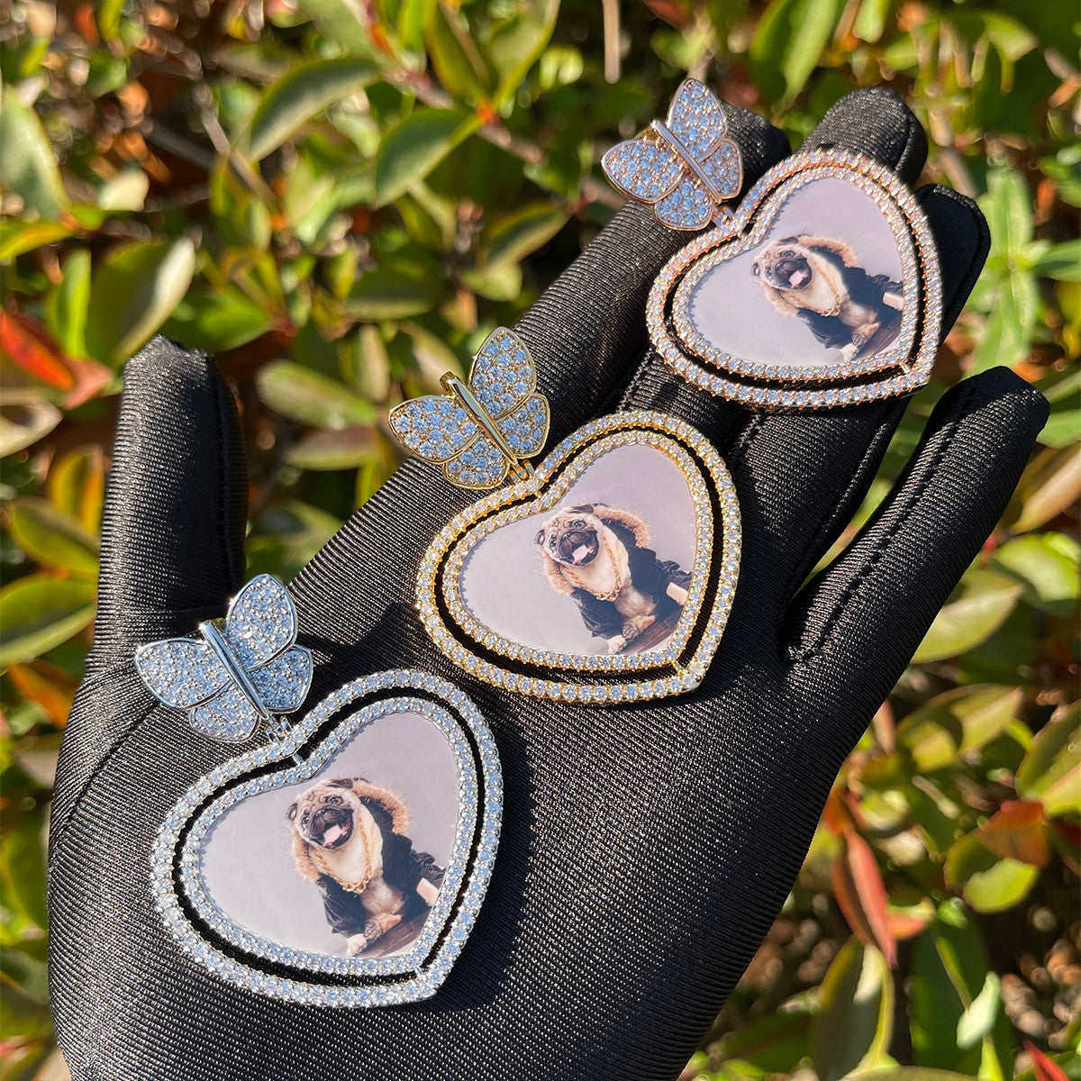 The Heart Flutter | Custom Made Butterfly Rotating Photo Picture Pendant Chain Necklace