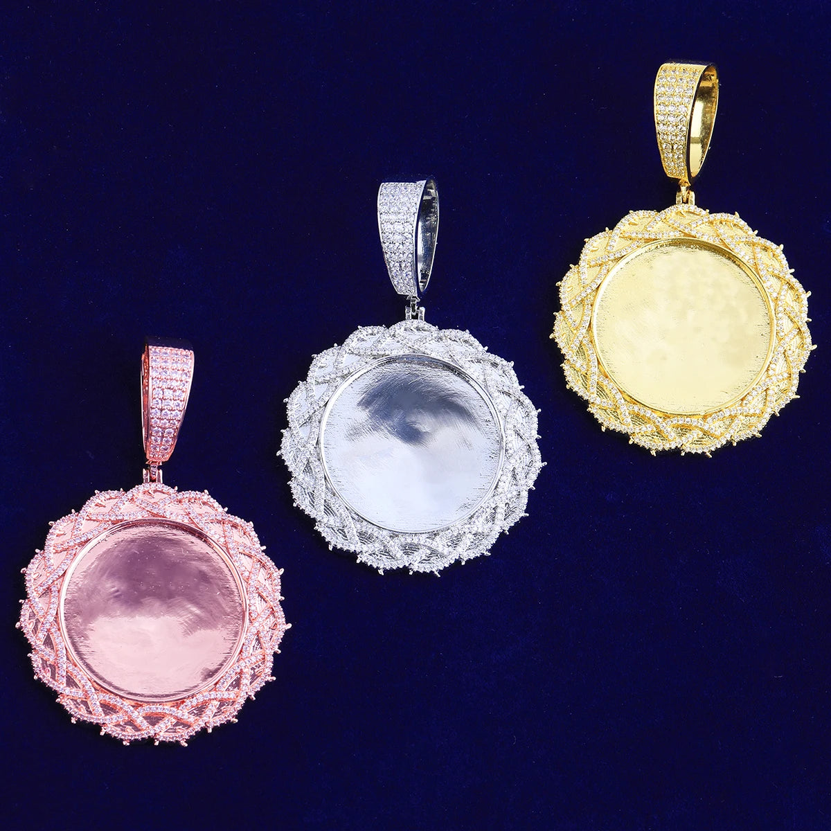 Royal Wreath | VVS Diamond CZ Custom Made Photo Picture Pendant Necklace