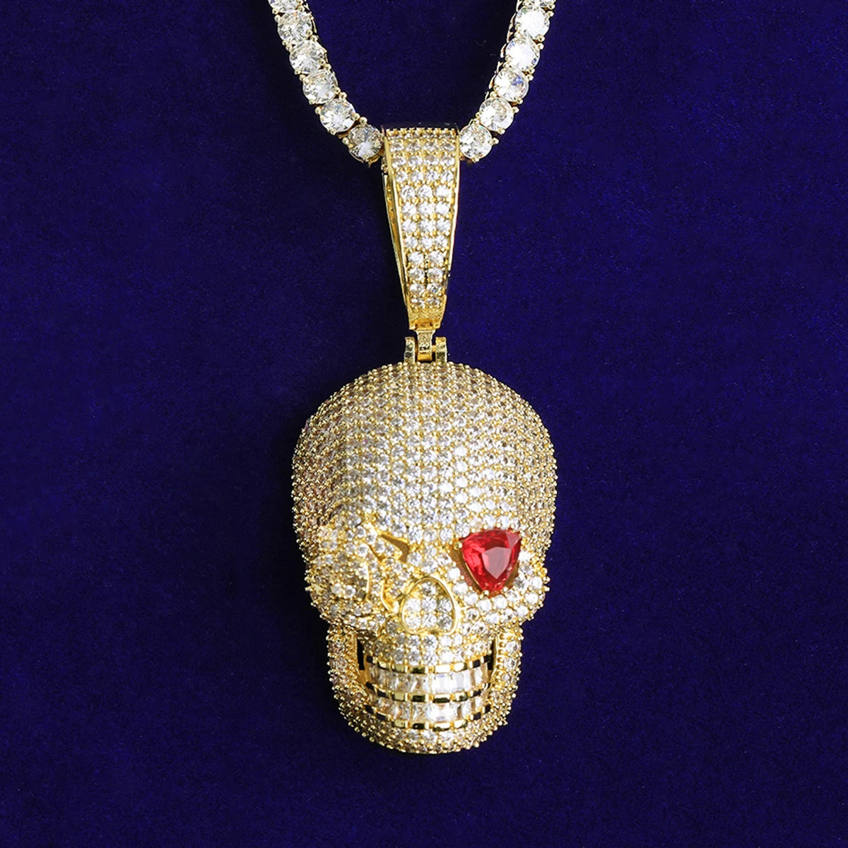 Life After Death | Rose Eye Skull VVS Diamond Cz Iced Blinged Out Pendant