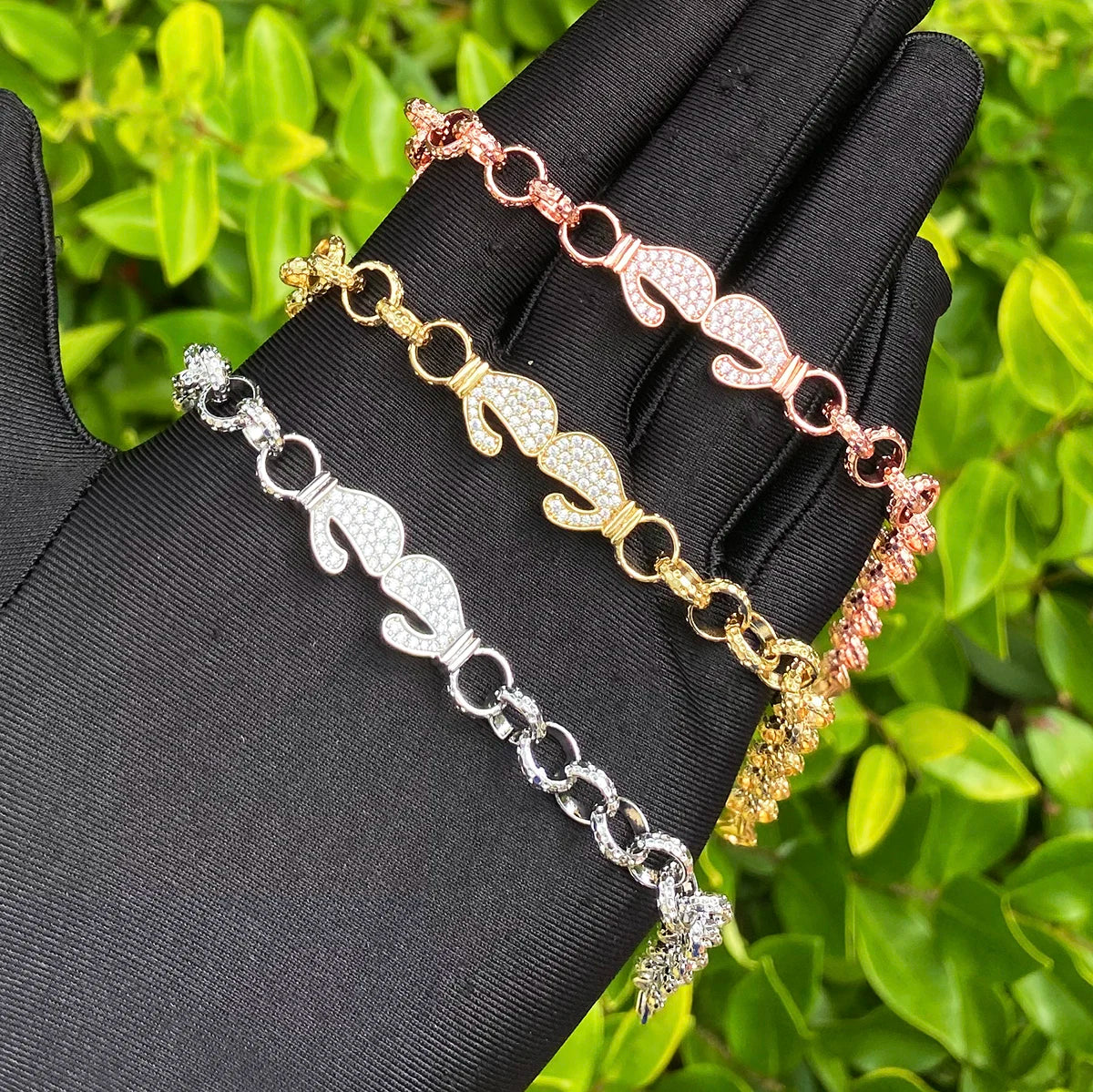 Get It On II | Iced Blinged Out Boxing Gloves Belcher Link Chain Bracelet