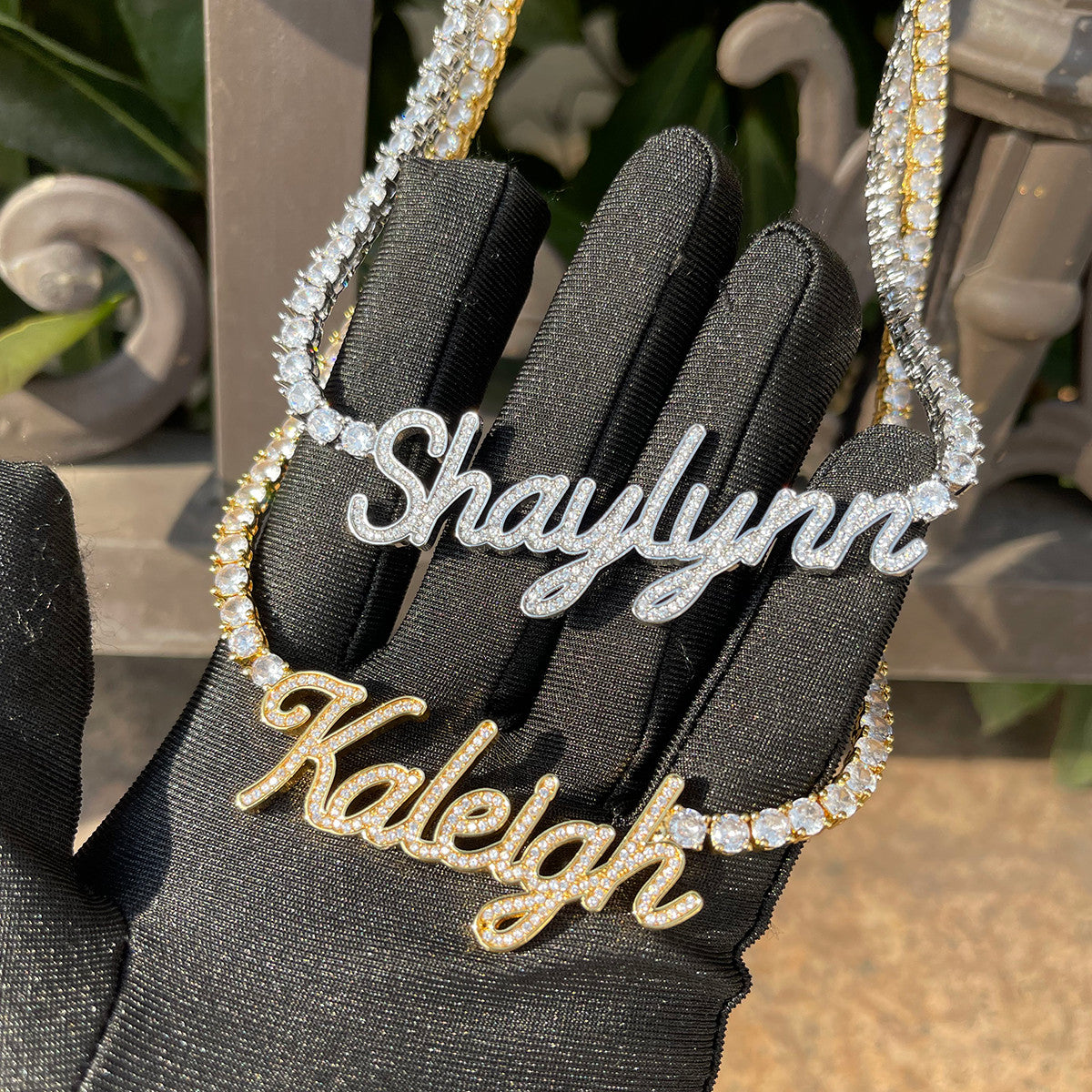 The Classy Girl | Tennis Chain Iced VVS Diamond CZ Custom Script Letter Necklace