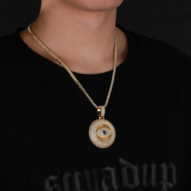 All Seeing Eye ll|Flooded Ice 24k 925 Silver Rose Gold 5AA+ Hip Hop Iced Pendant