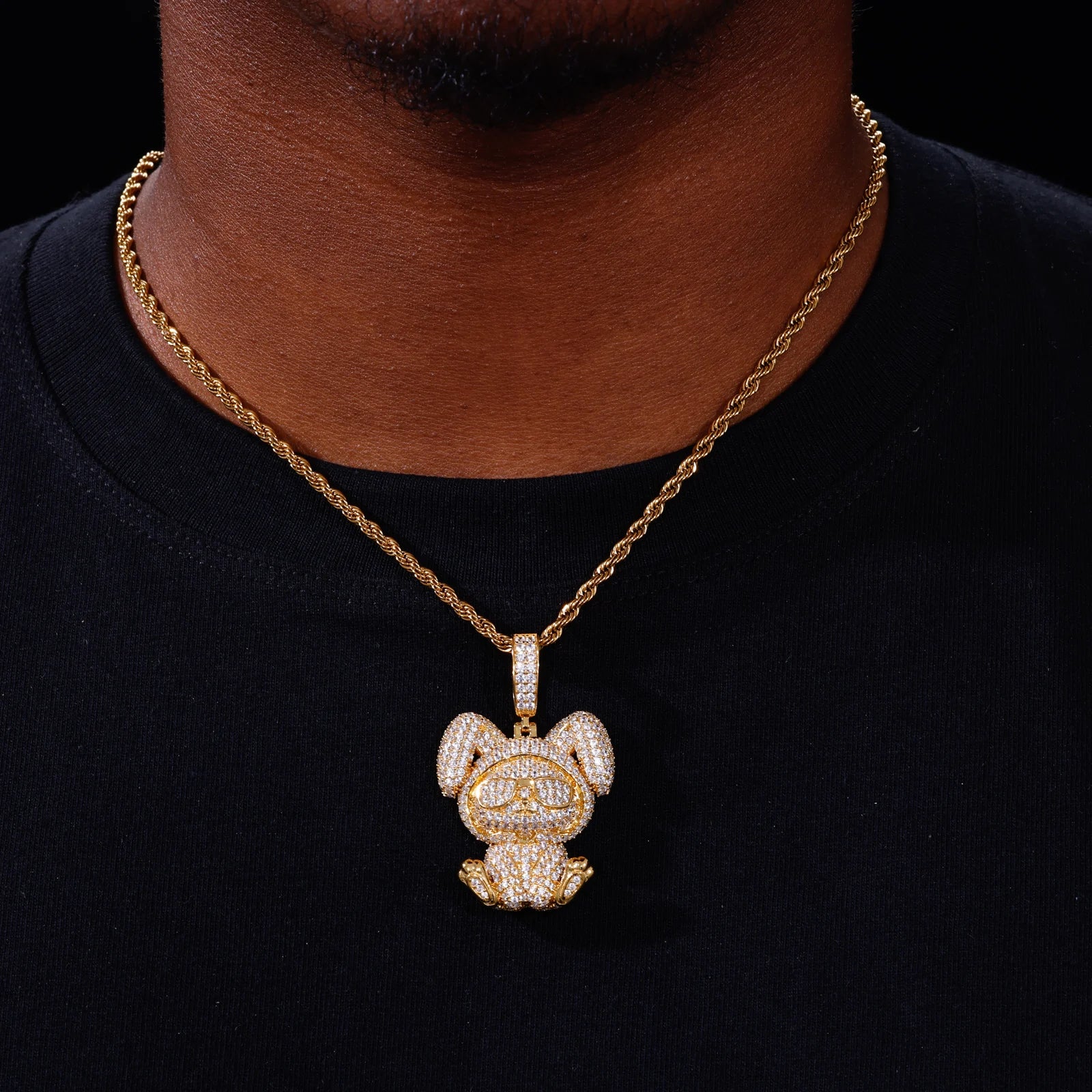 Kid-Bunny | 925 Sterling Silver Hip Hop Moissanite Diamond Kid Bunny Pendant