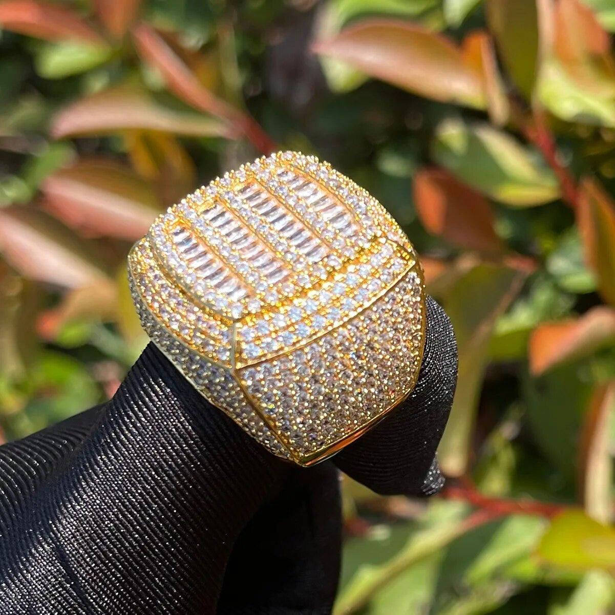 The Cold Front | Baguette & Round Stone VVS Diamond CZ Hip Hop Prong Set Rings