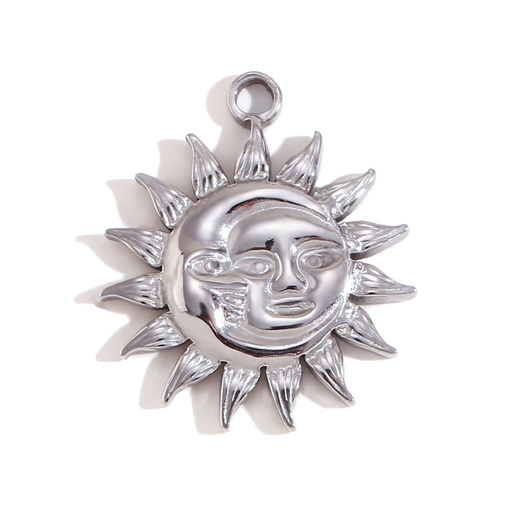 DIY Stainless Steel Waterproof Face Sun Cross Sunflower All seeing Eye Charms Pendants Bracelets