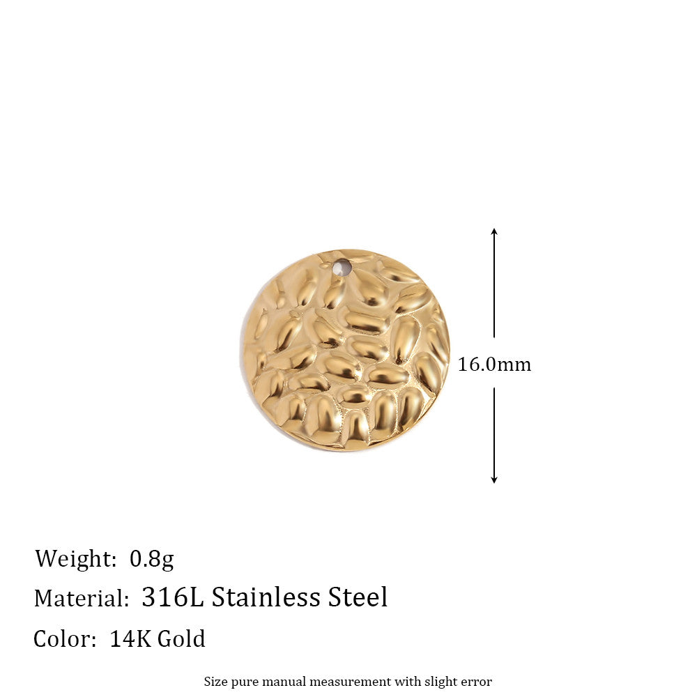 Ladies DIY 18k Gold Over No Fade Solid Stainless Steel Perforate 3D Buckle Pendants