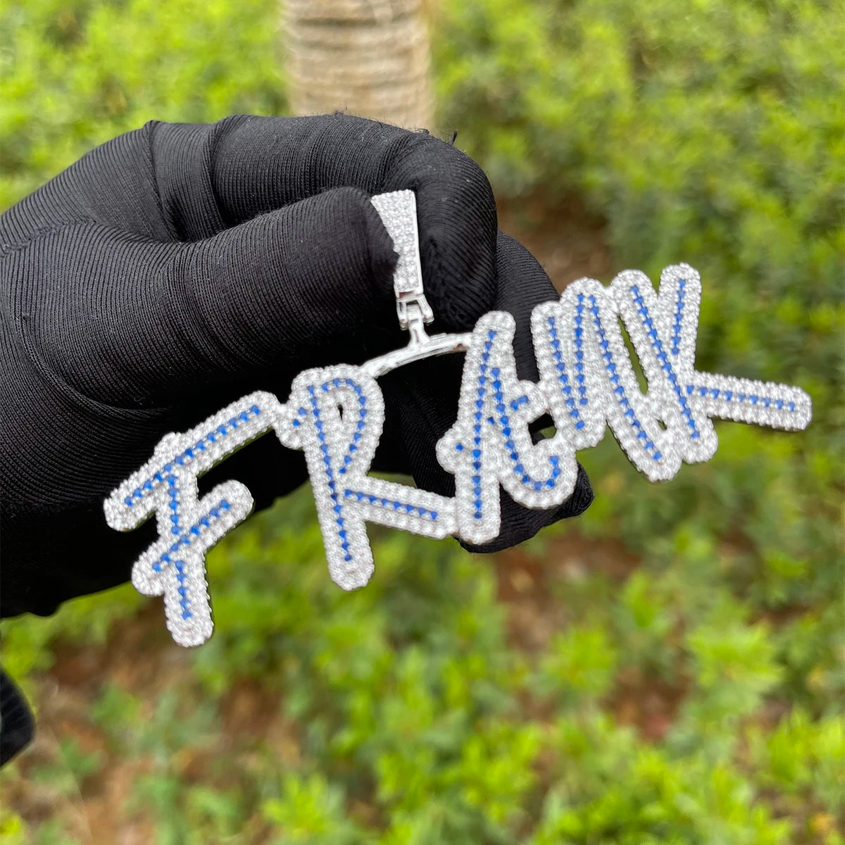 Blue Streak | Flooded Ice 18k Gold 925 Silver Custom Hip Hop Name Initial Chains