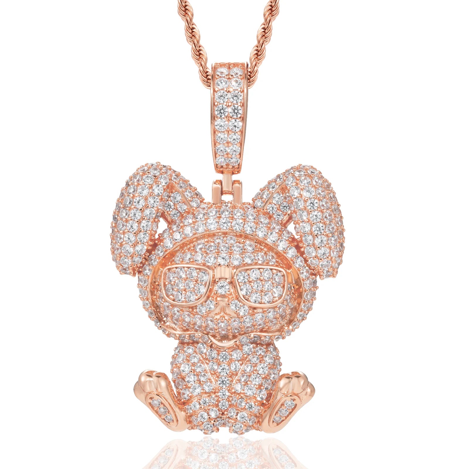 Kid-Bunny | 925 Sterling Silver Hip Hop Moissanite Diamond Kid Bunny Pendant