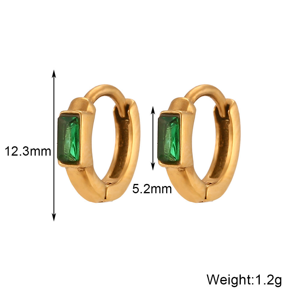 18k Gold Solid Stainless Steel Waterproof Dainty Cute Girl's Mini Size CZ Hoop Earrings