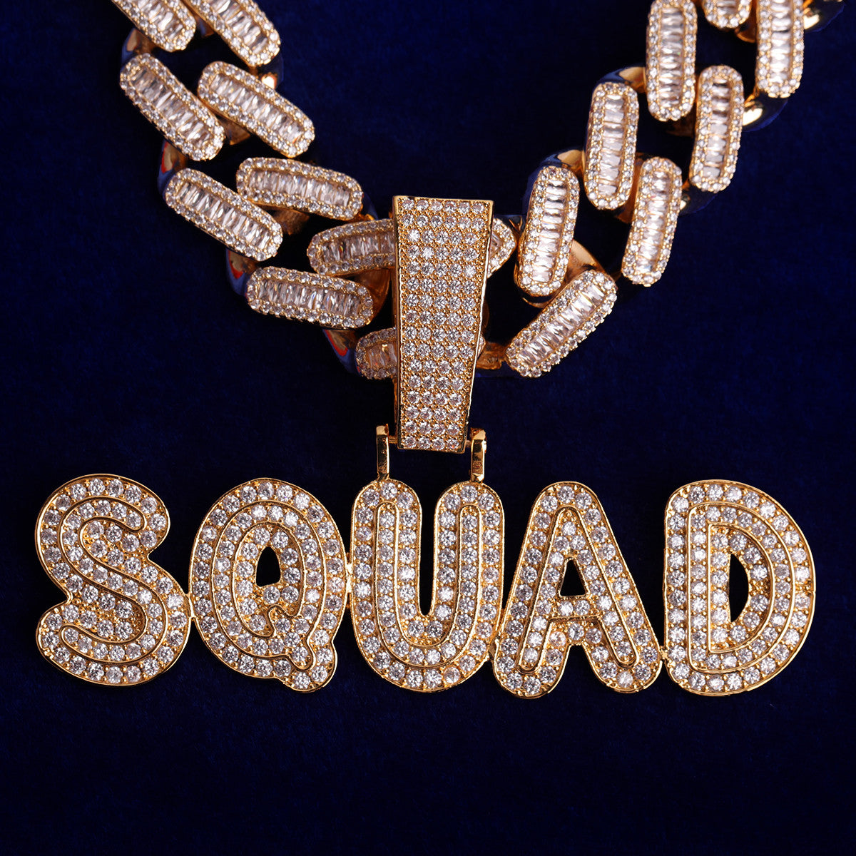 Retro Squad II | Flooded Ice Graffiti Letter Hip Hop Custom Bling Chain Necklace