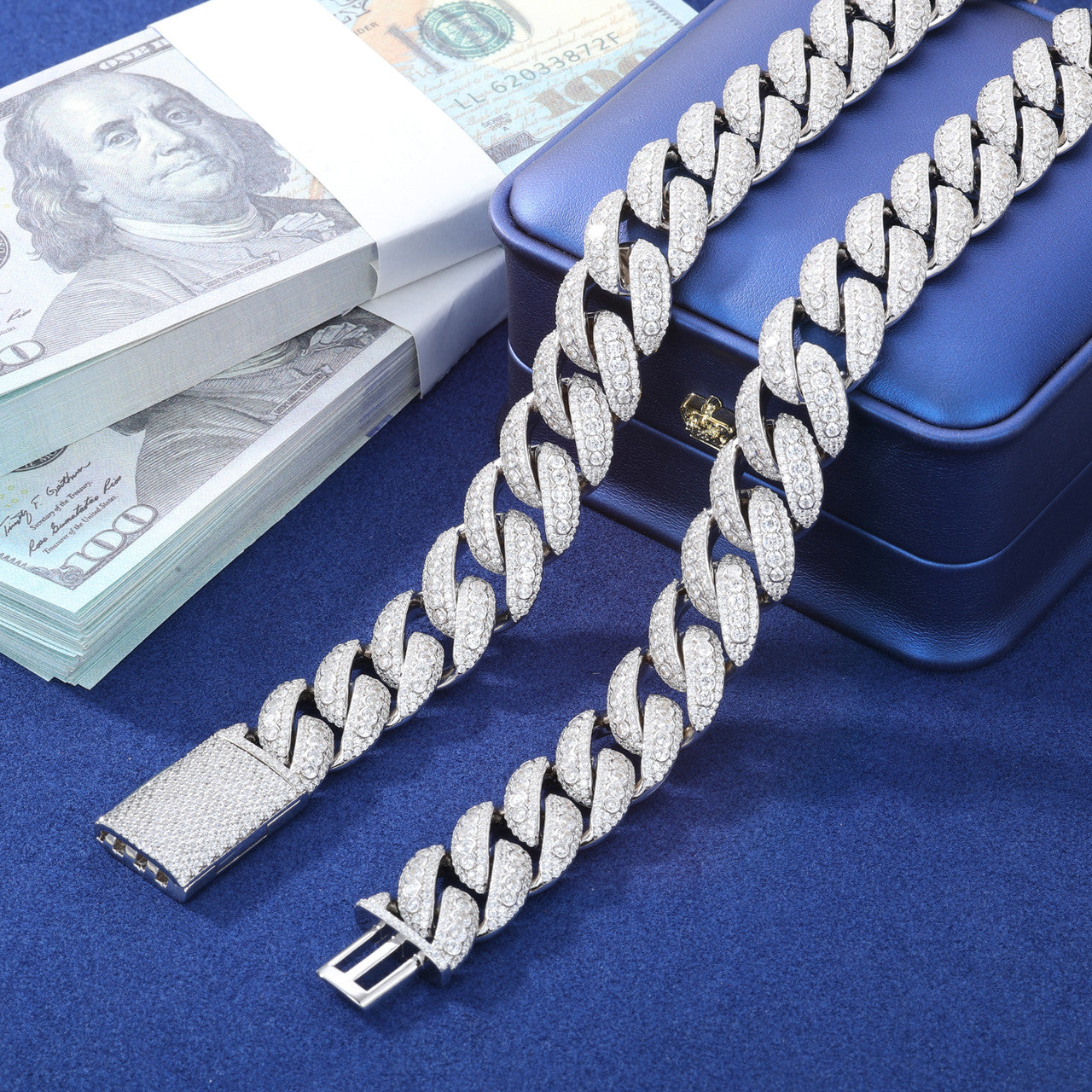 Drip Boss | Men's Designer Cut Solid Sterling Silver Hip Hop D VVS1 Moissanite Diamond Cuban Chain