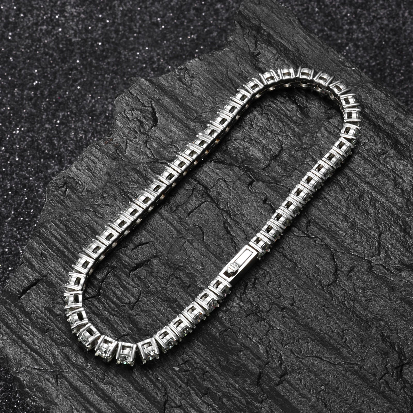 Solid 316L Stainless Steel D VVS1 Moissanite No Fading Tennis Bracelet