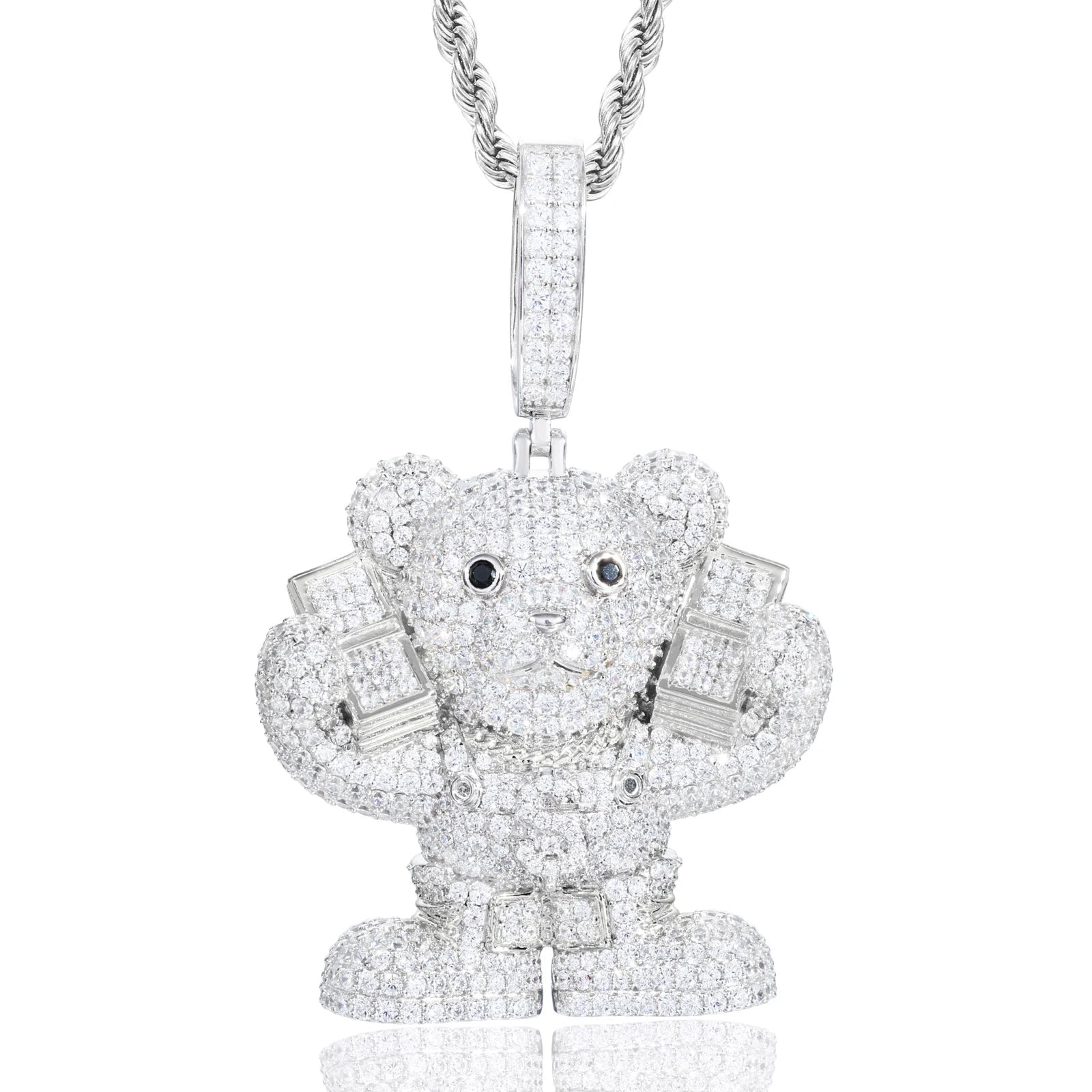 Racked Up | Boss Bear Solid 925 Sterling Silver Moissanite Diamond Hip Hop Pendant