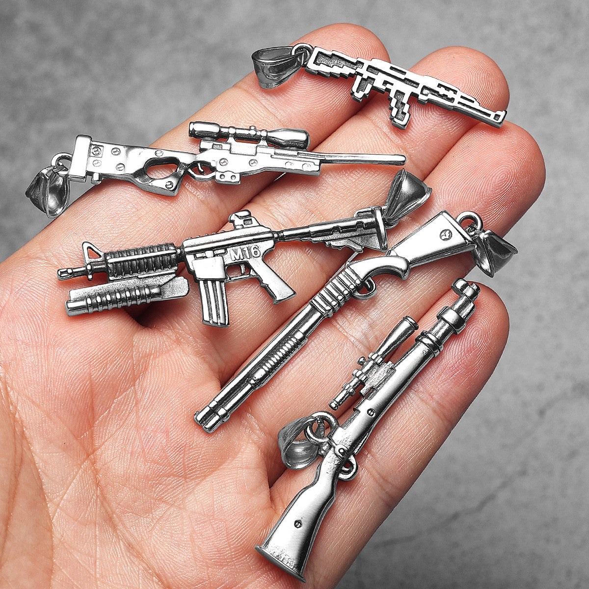 Locked Loaded | 316L Stainless Steel Hip Hop Chain Street Wear Gun Series Pendants