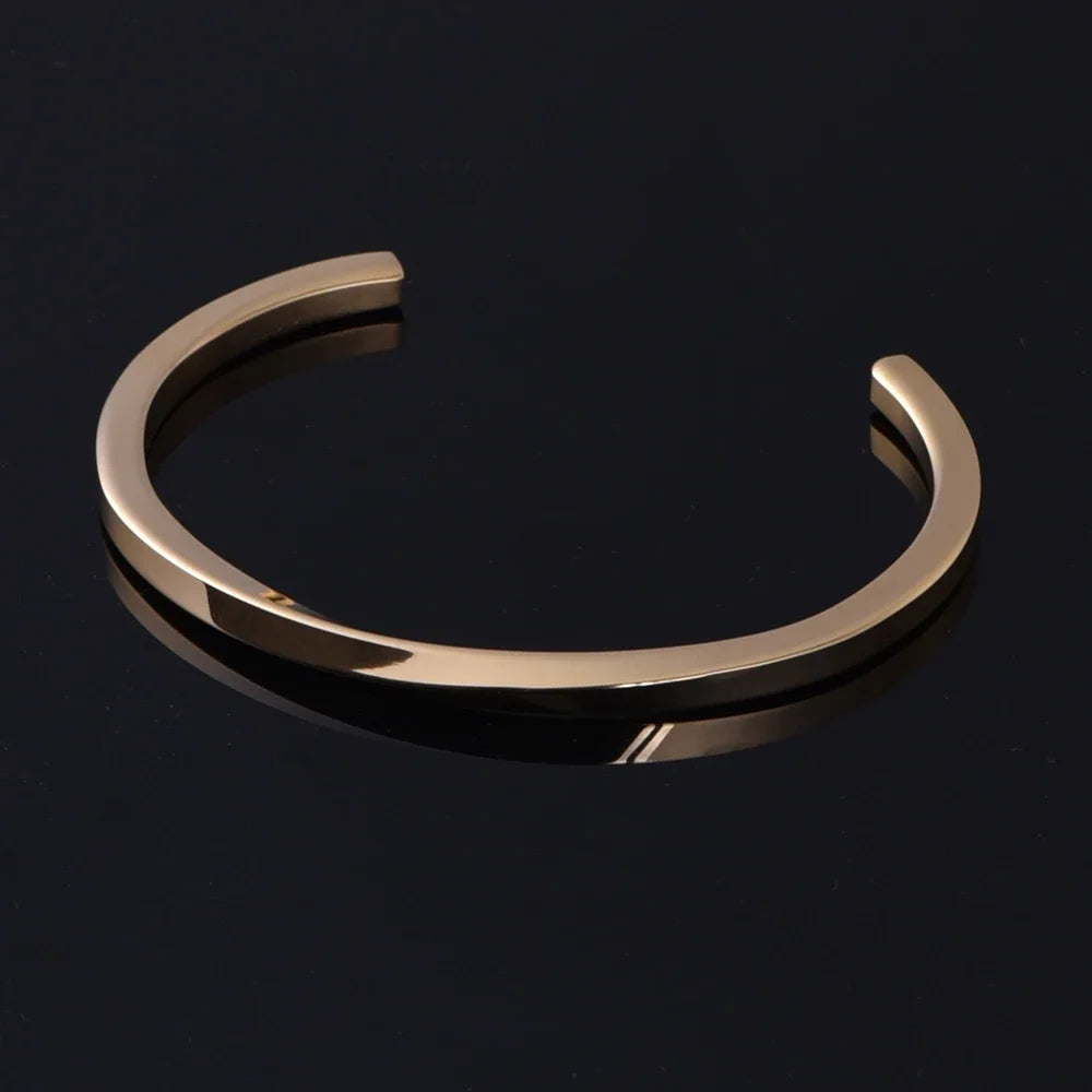 The Simple Classic | Solid Stainless Steel Mens Clean Fashion Bangle Bracelets