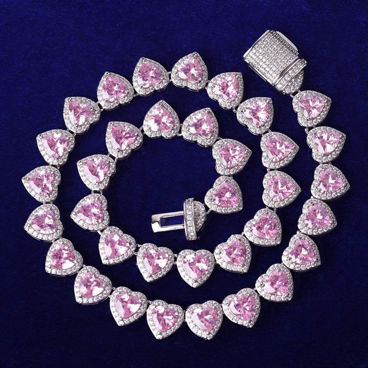 Gold Silver Rose Ladies Glossy Girl Clustered Heart Tennis Choker Chain Necklace